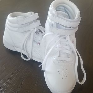 Size 13 youth girl's white Reebok shoes